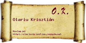 Olariu Krisztián névjegykártya